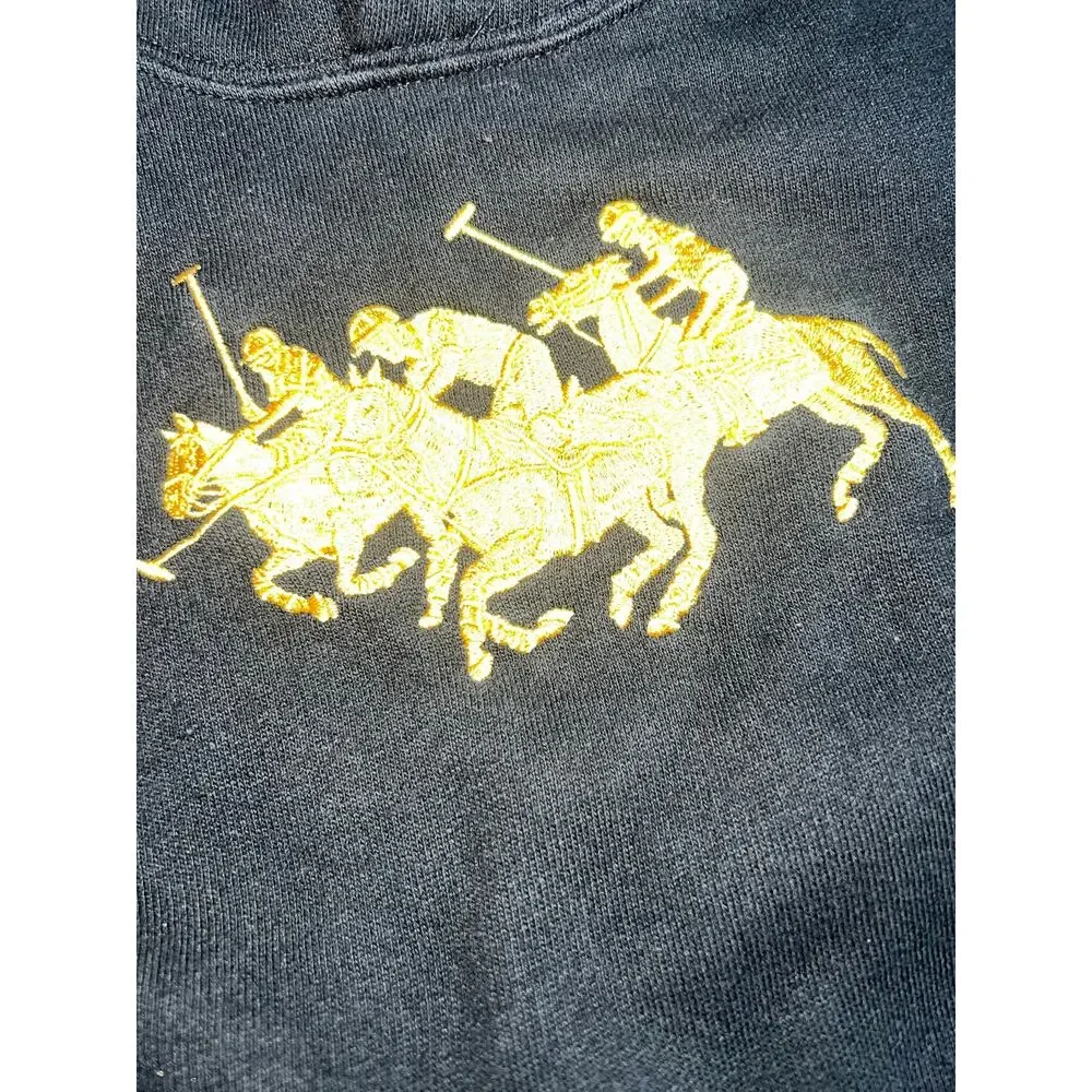 Polo Ralph Lauren Embroidered Triple Pony black hoodie sweatshirt toddler 2/2T